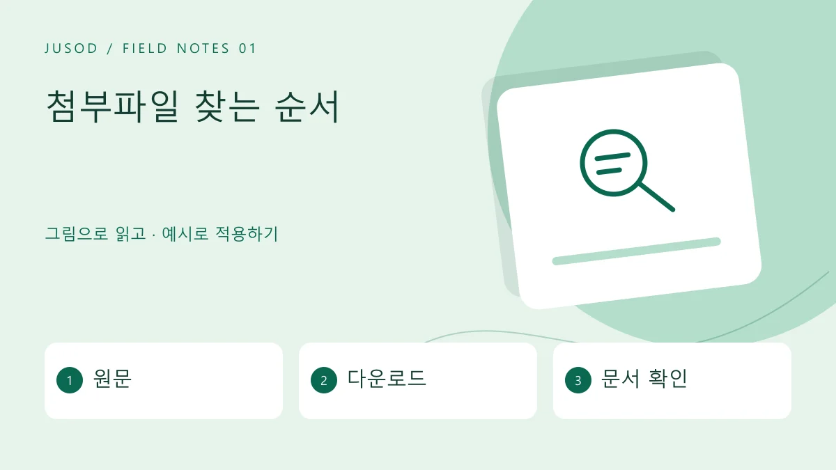 첨부파일 찾는 순서 — 원문 · 다운로드 · 문서 확인